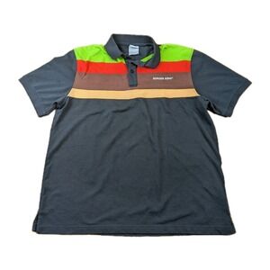 Vintage Burger King Black Retro Work Uniform Polo Shirt Size Large
